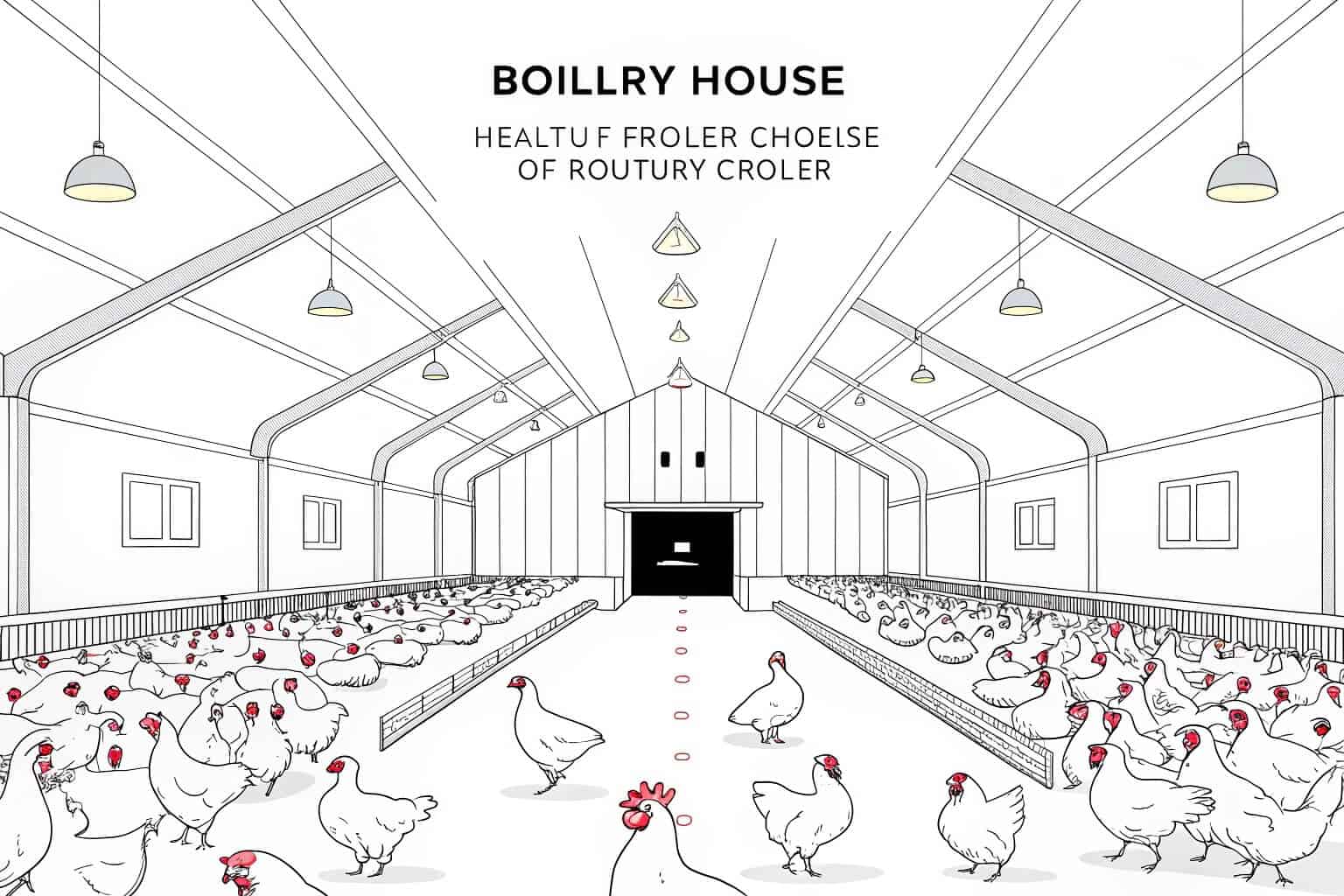 A healthy flock of broiler chickens