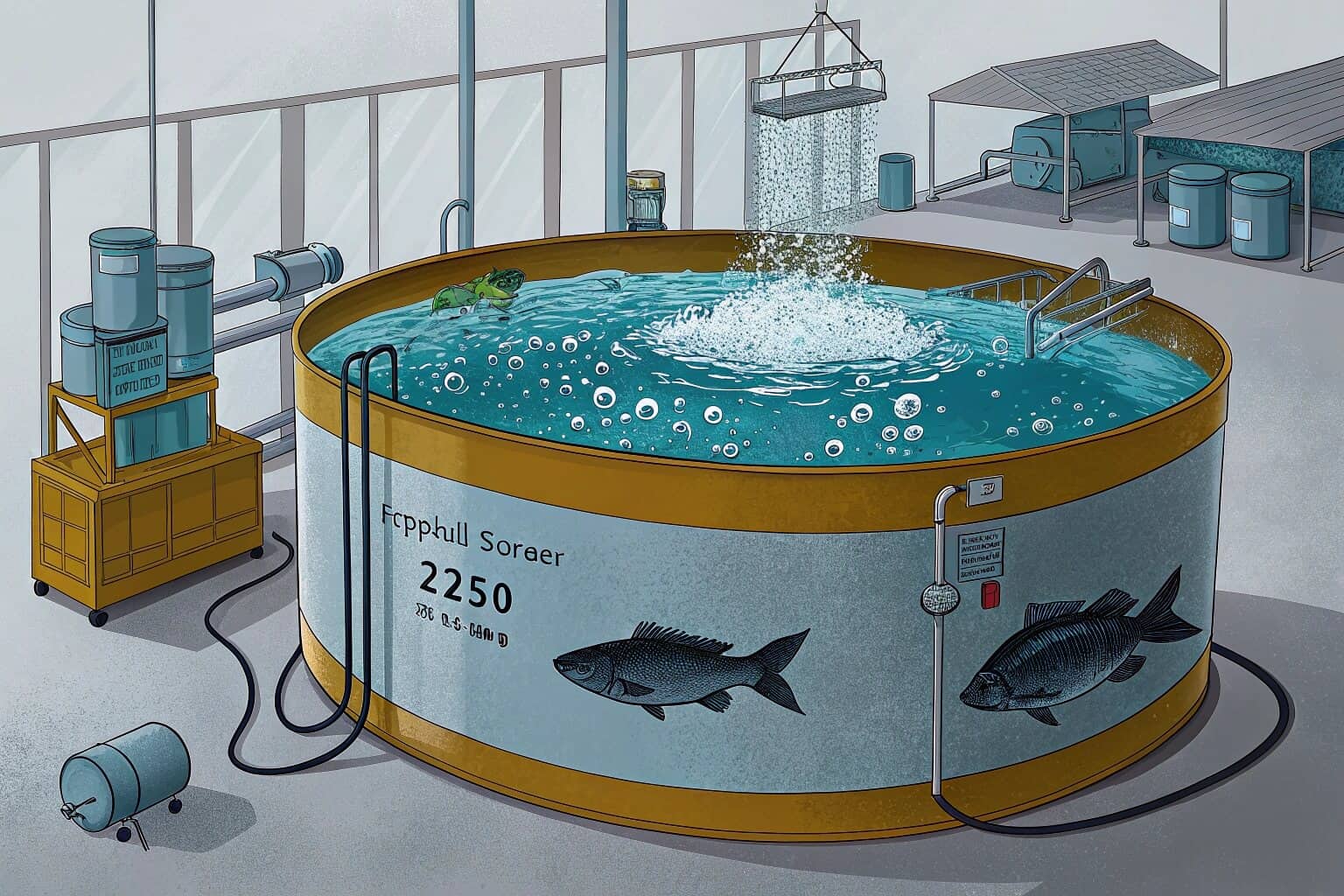 Various sizes of fish tanks for tilapia farming