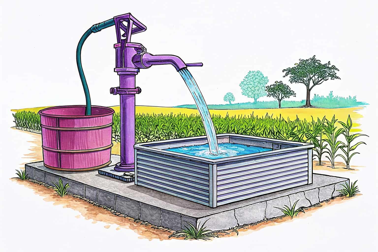 A well supplying clean water to a fish farm
