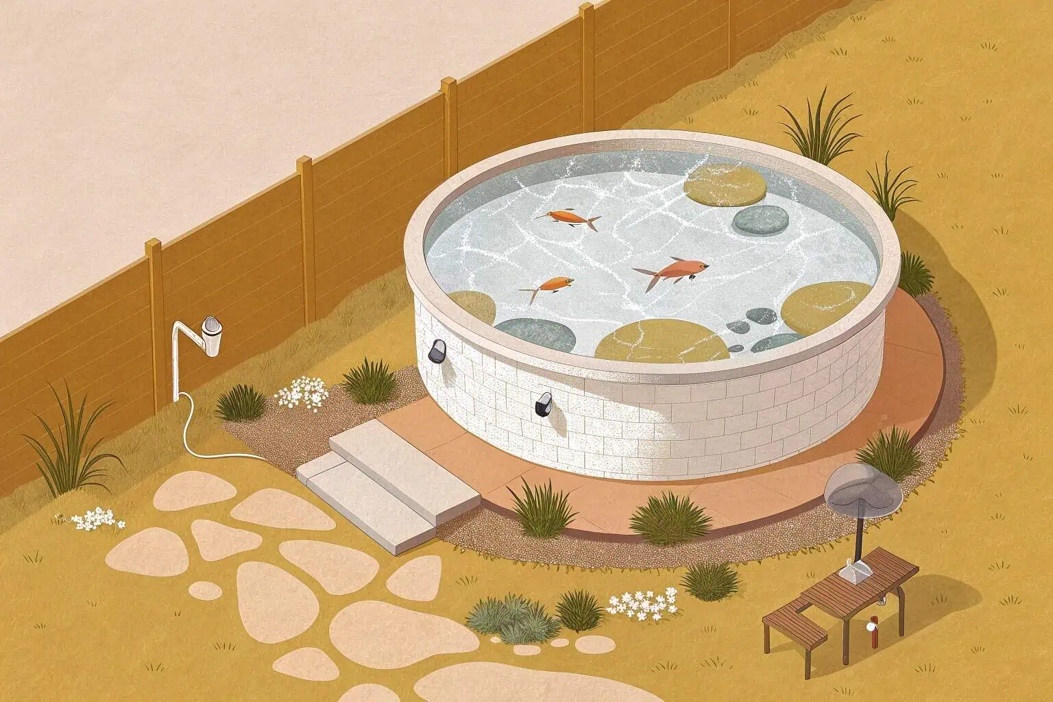 A school of catfish in a pond