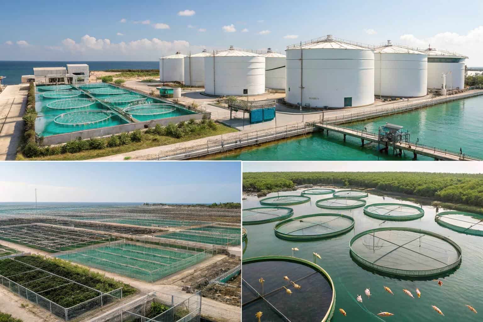 A variety of aquaculture systems