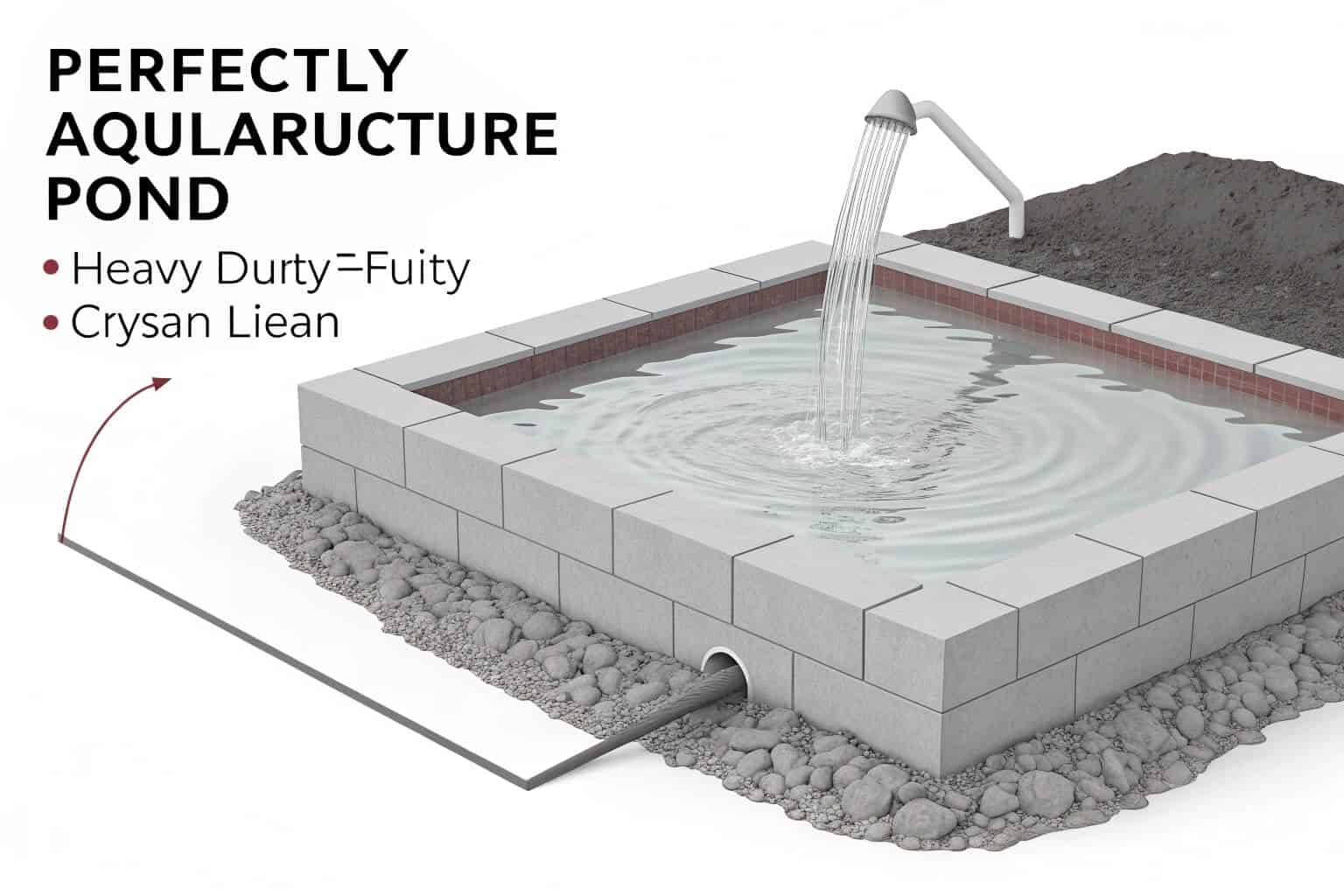 A well-designed aquaculture pond with clear water