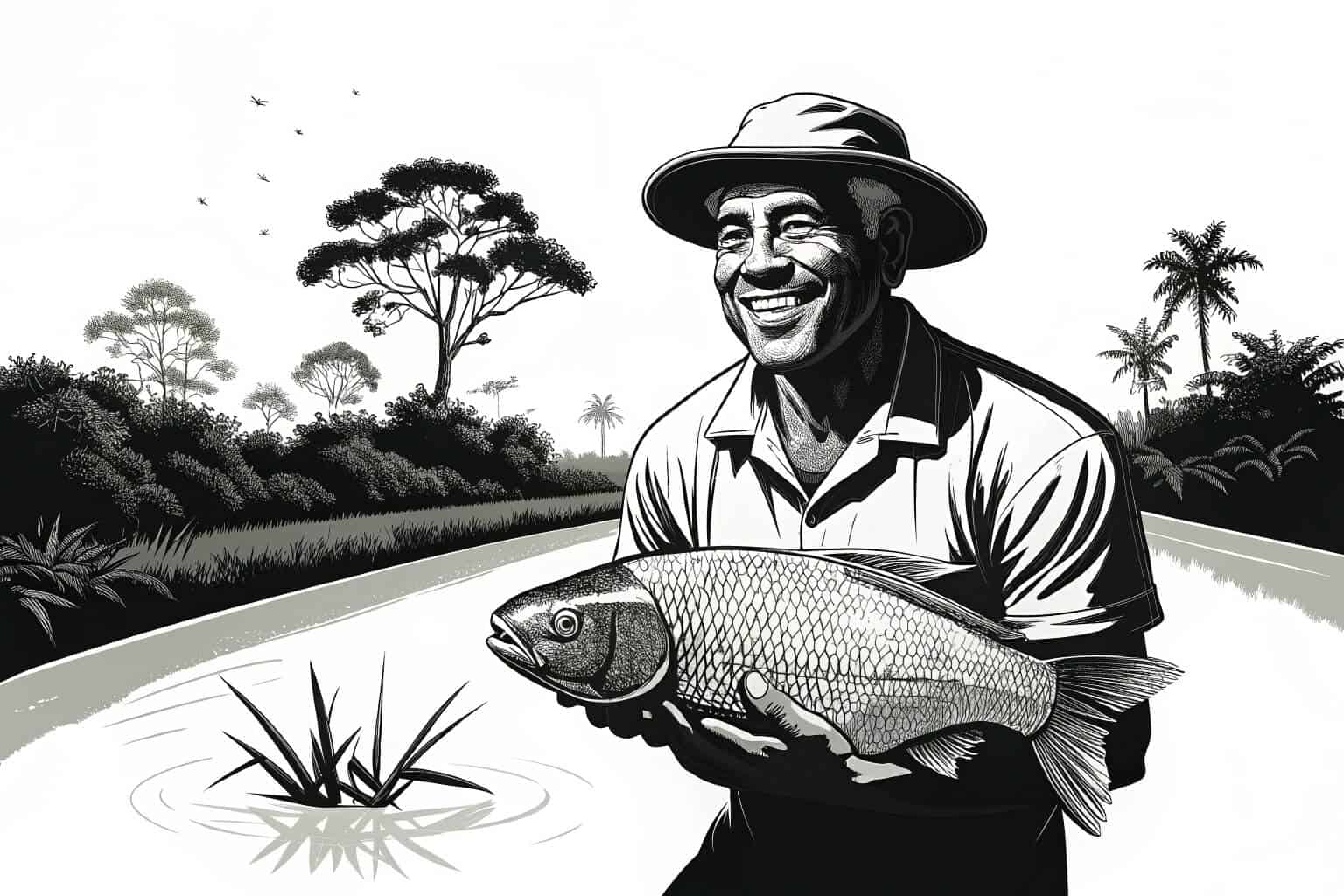 A healthy tilapia being held up