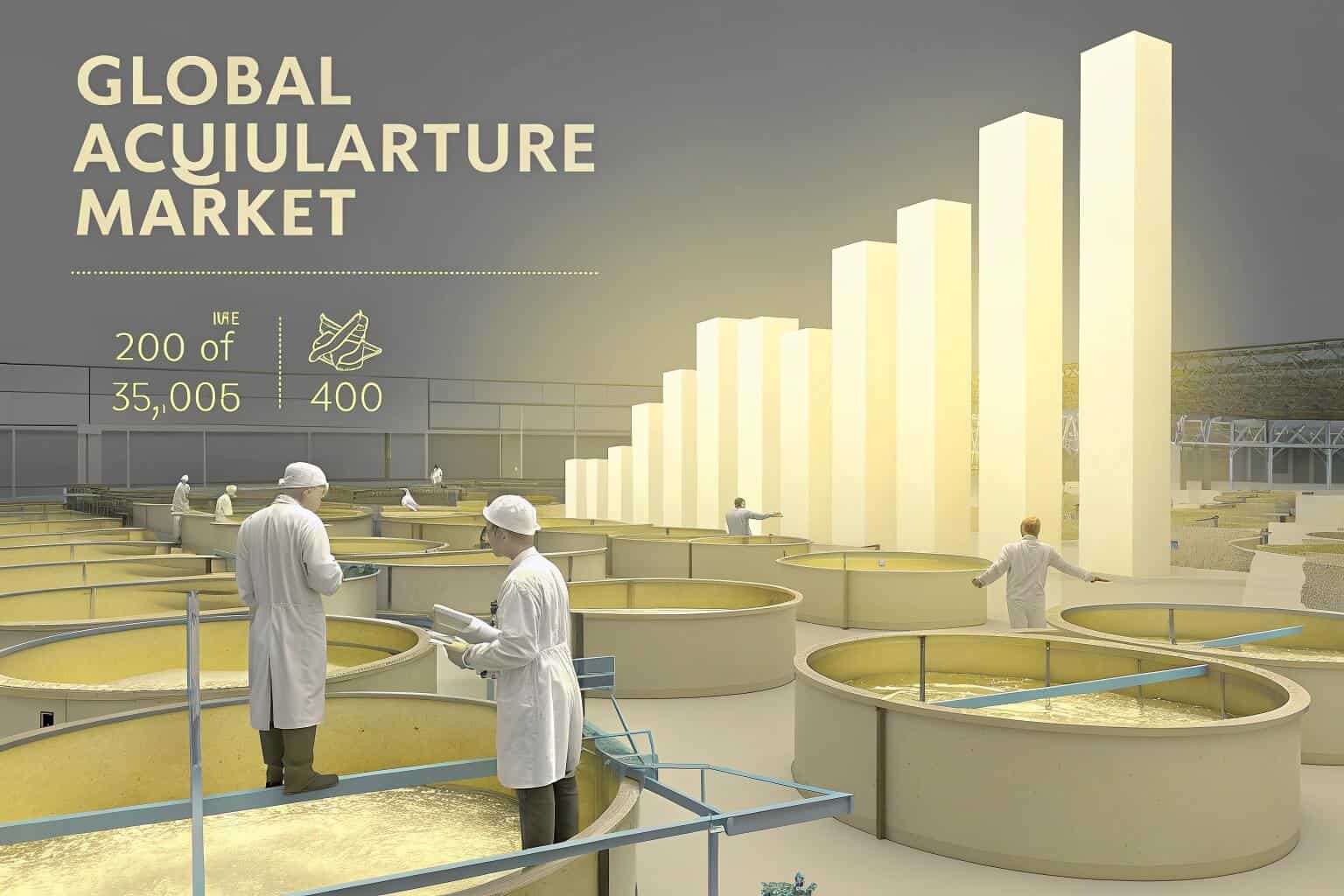 A chart showing the growth of the aquaculture market