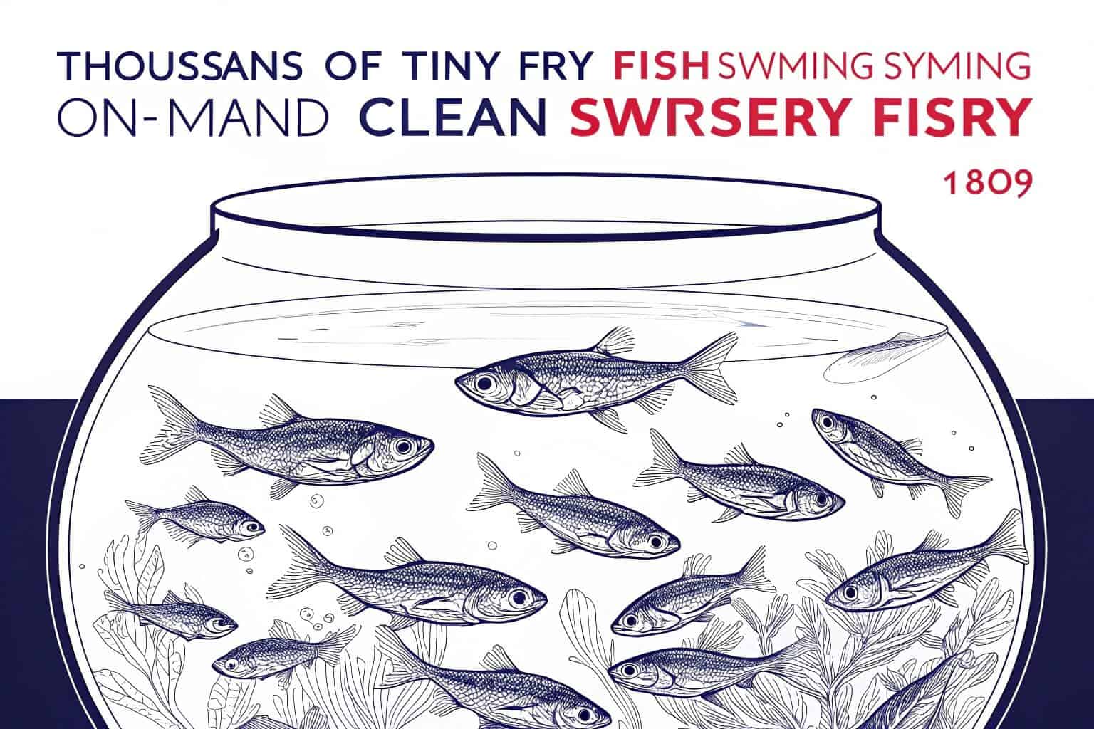 Close-up of tiny fish fry in a nursery tank