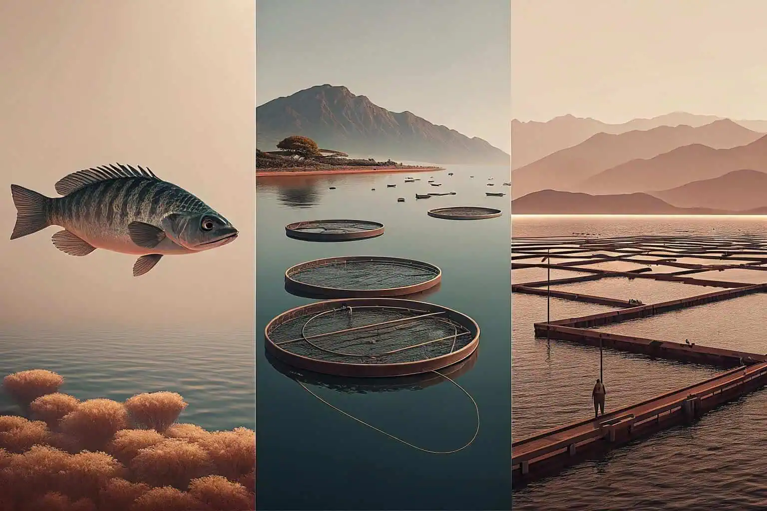 Examples of aquaculture like salmon and oyster farming