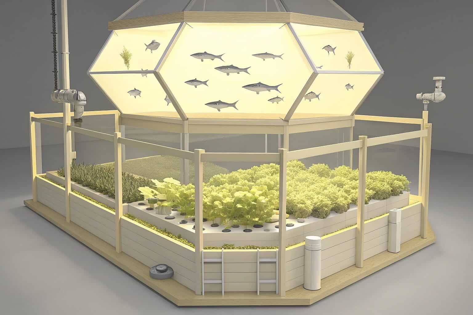 A collage of different aquaculture systems