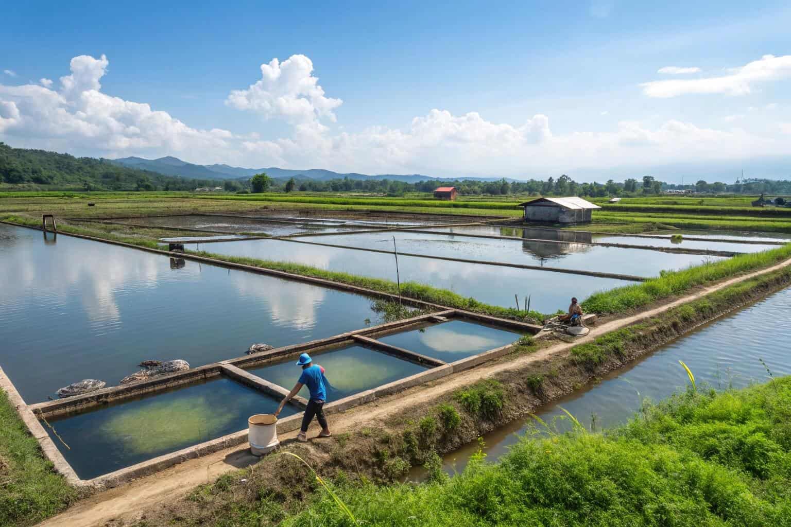 A freshwater fish pond