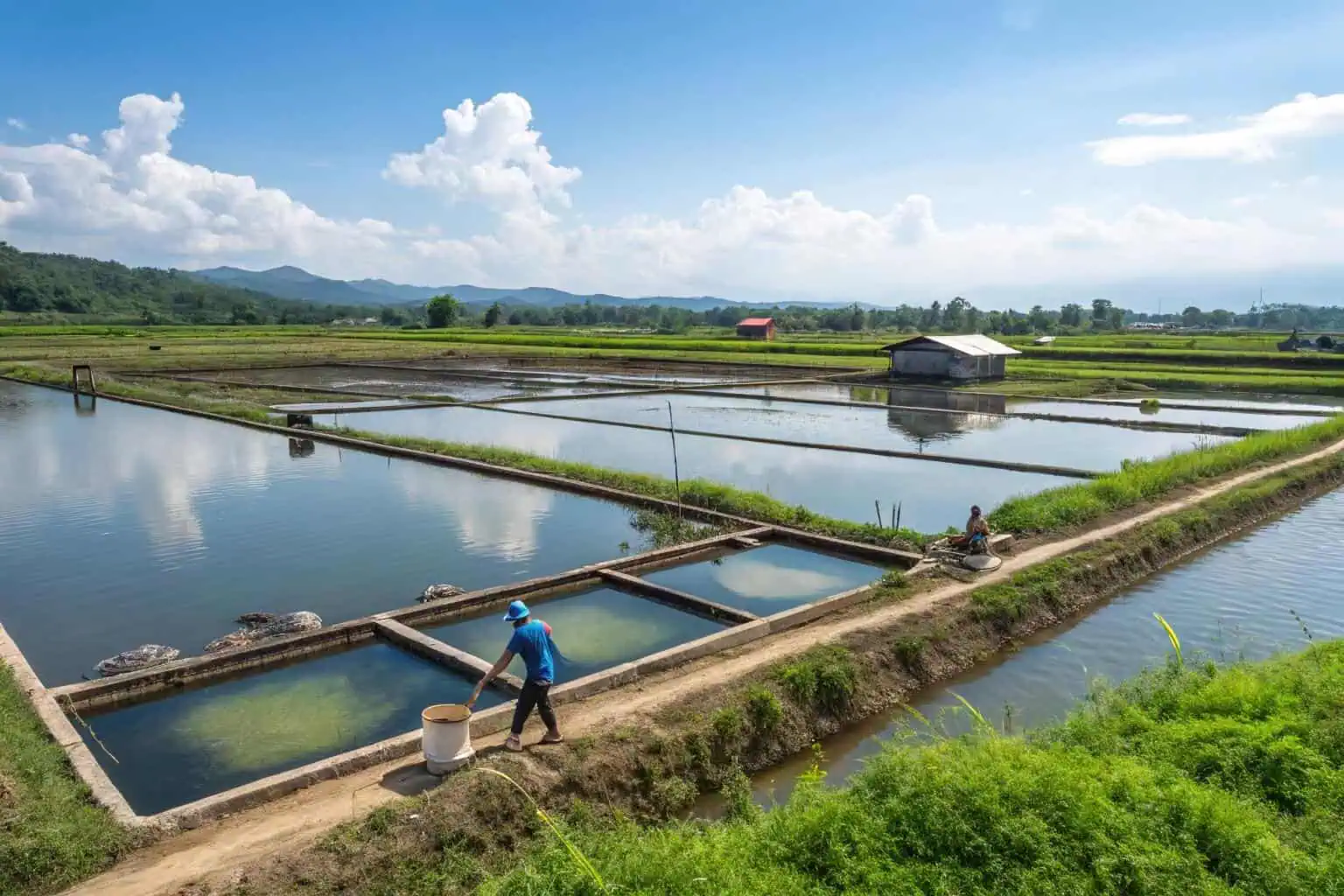 A freshwater fish pond