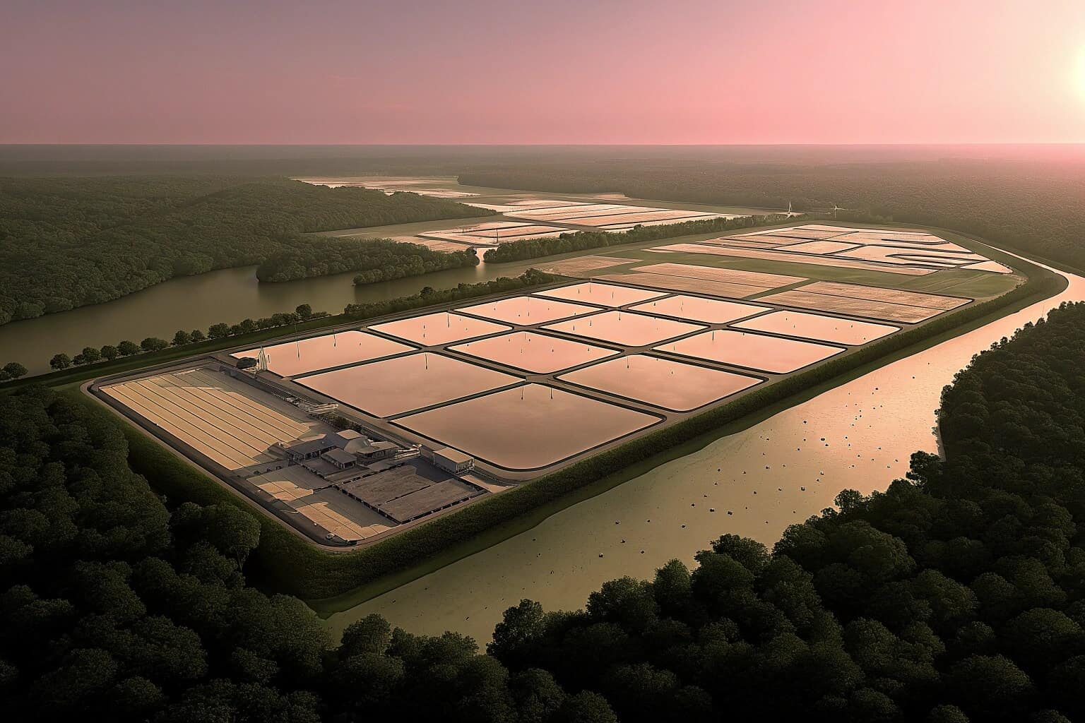 A catfish farm in the United States.