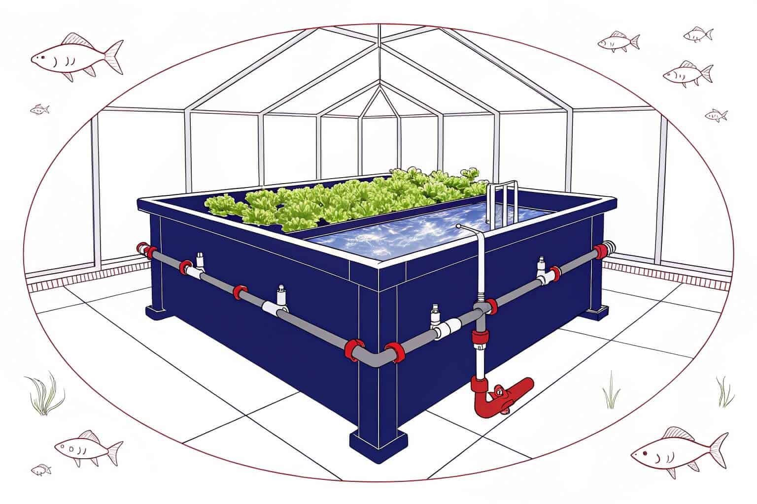 A diagram showing different aquaculture systems
