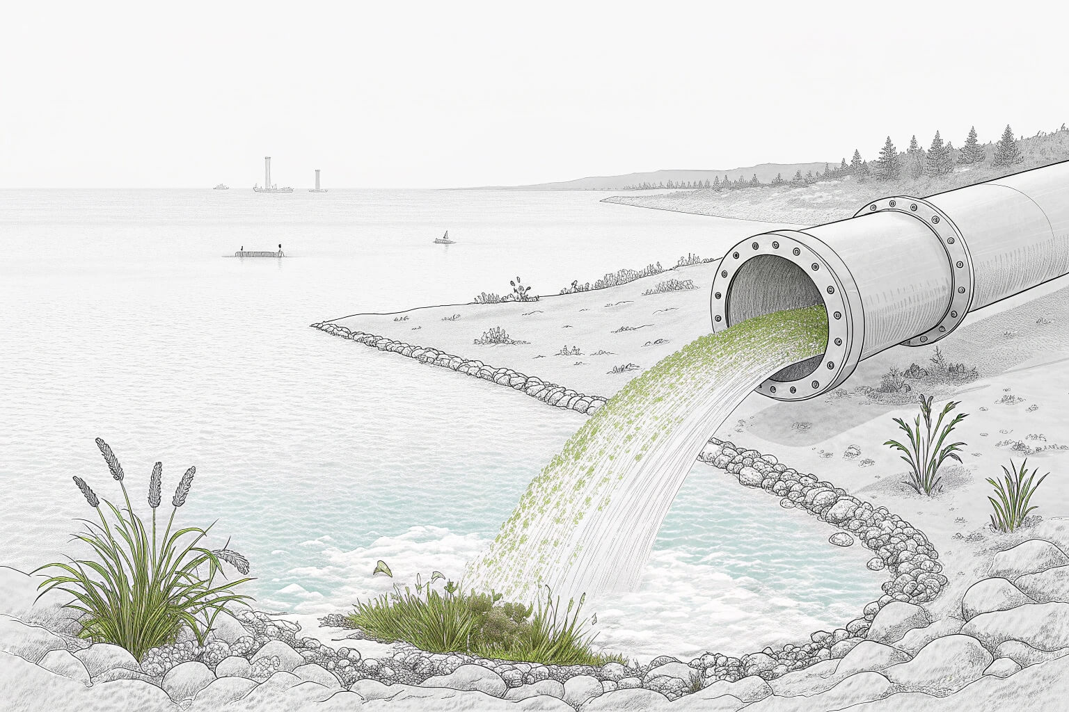Water pollution coming from a pipe
