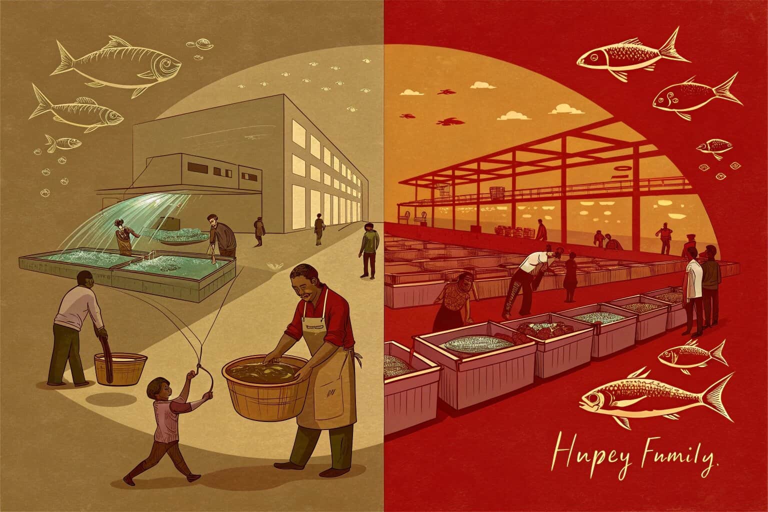 A warning sign about contaminated fish