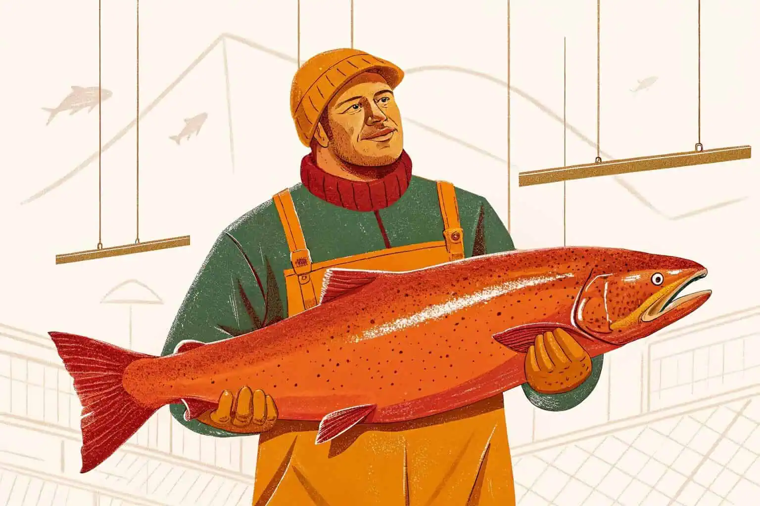 A close-up of a healthy, market-sized salmon