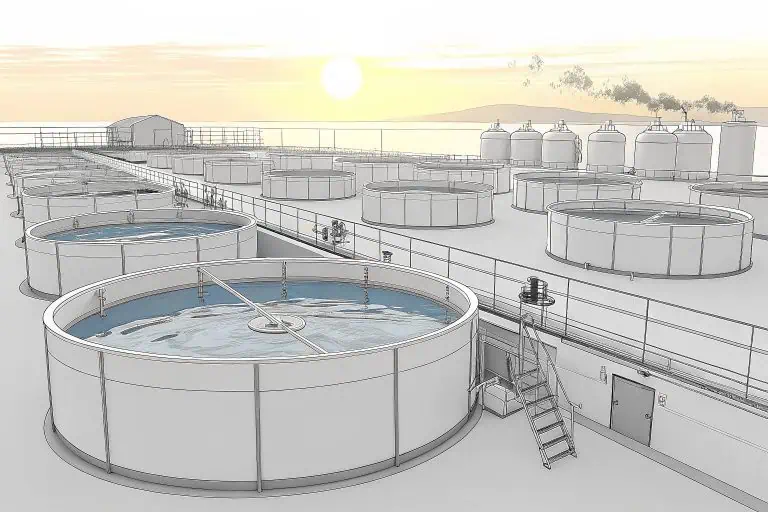 A thriving fish farm with modern equipment