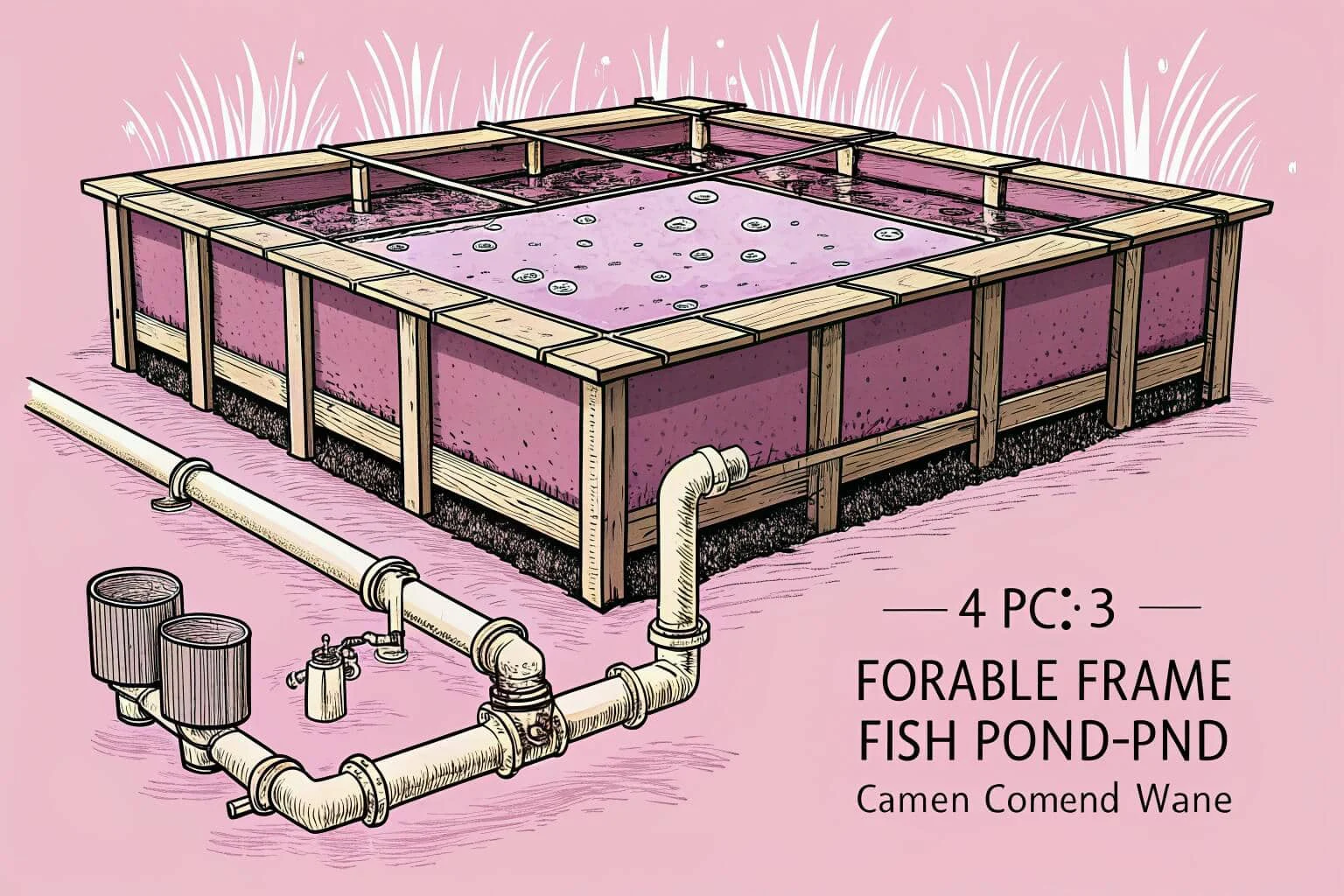 Essential fish farming equipment in operation
