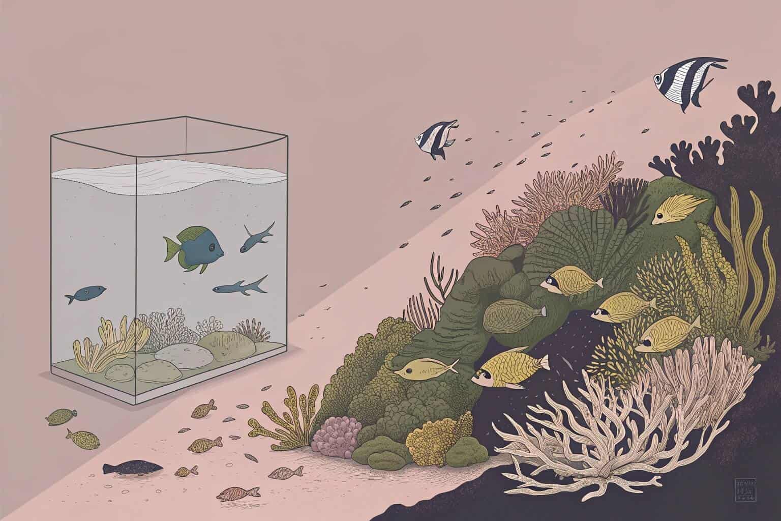 Underwater photo of a coral reef with colorful fish