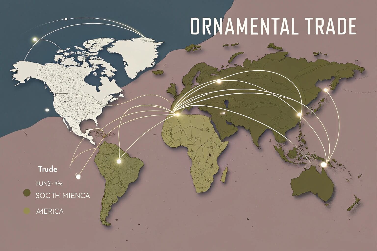 Map showing USA as the top importer of ornamental fish