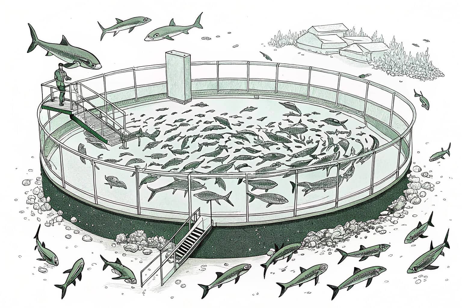 Close-up of healthy tilapia in a fish farm