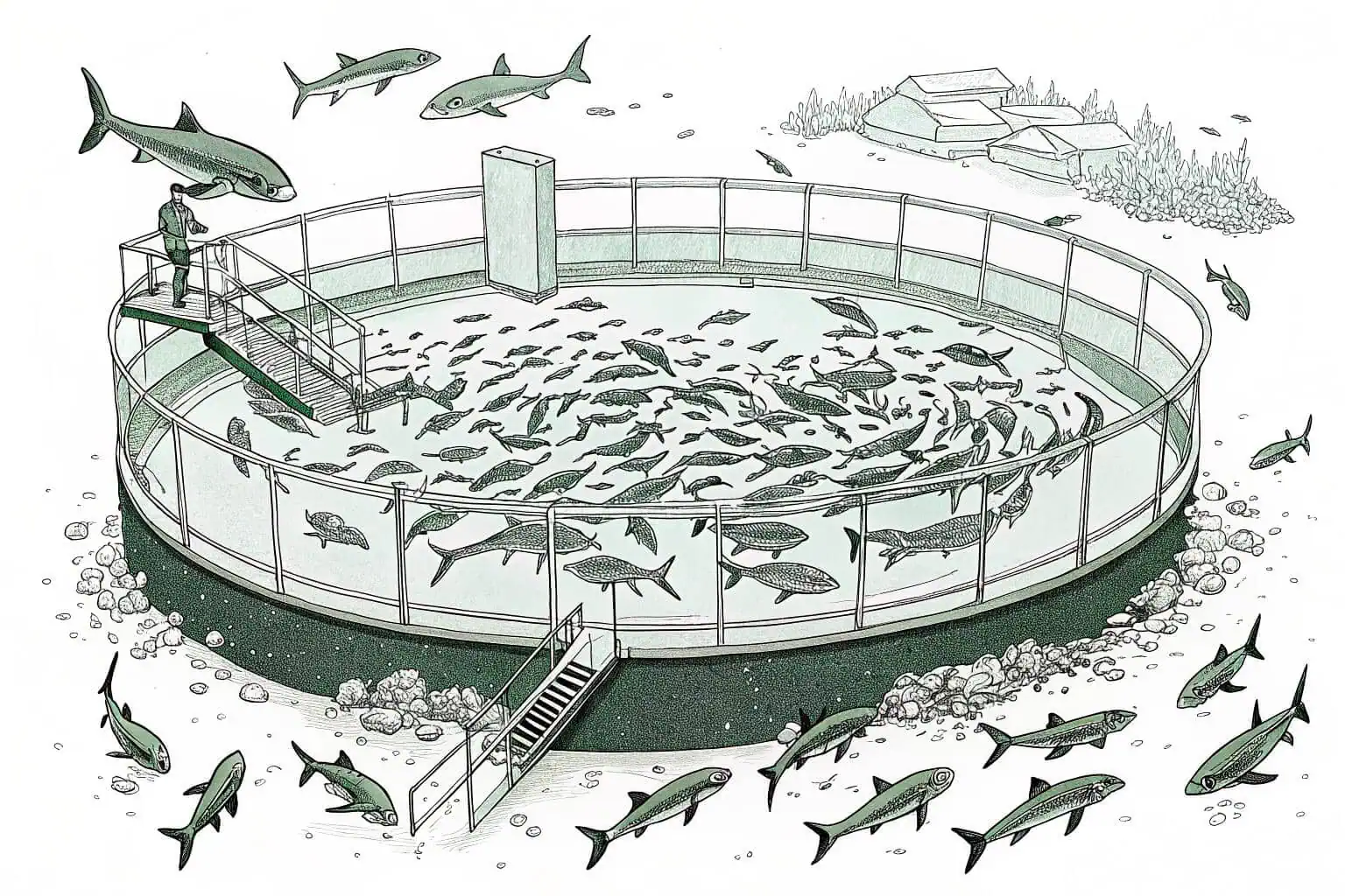 Close-up of healthy tilapia in a fish farm