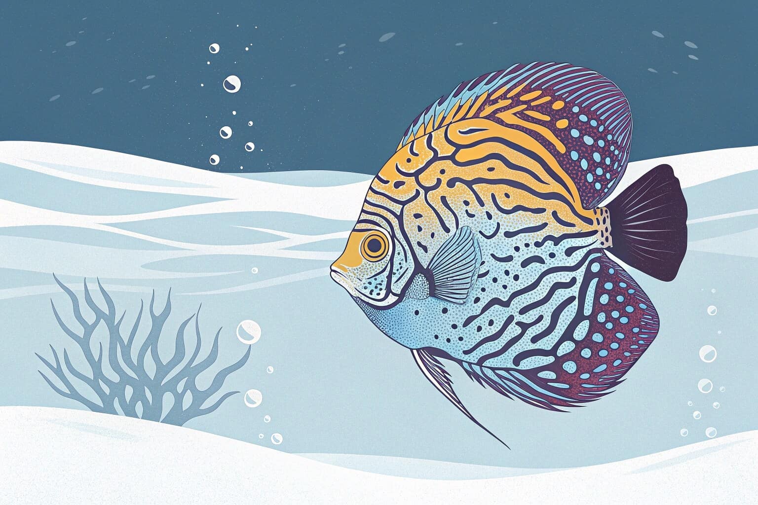 Close-up of a colorful discus fish