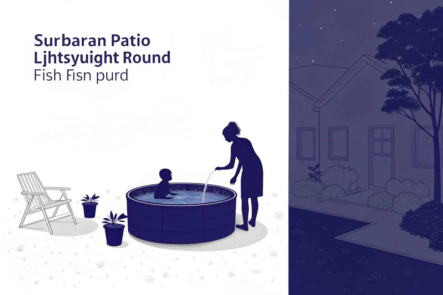 A school of common goldfish in a large farm pond