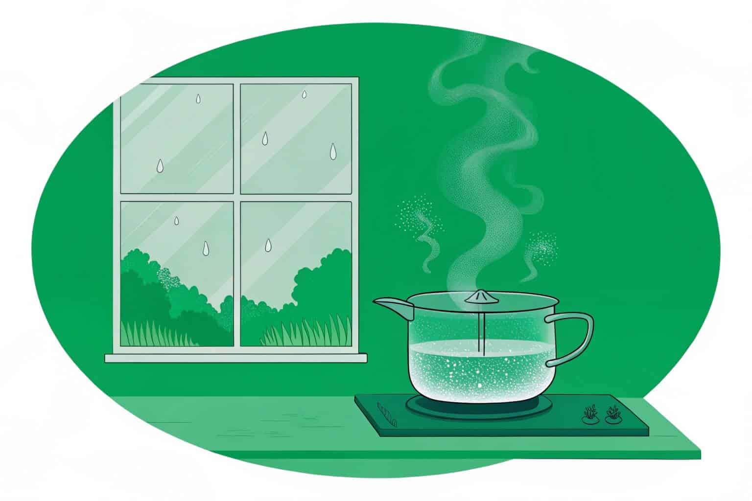 A person boiling water on a stove