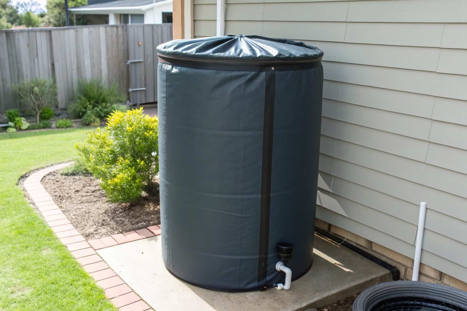 A sealed, opaque water storage tank