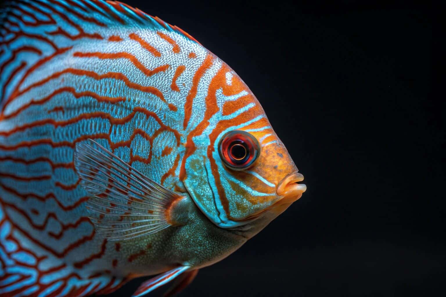 Close-up of a rare and colorful tropical fish