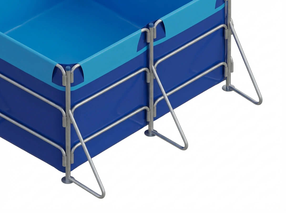 3D illustration of a triangular structural brace resisting outward pressure.