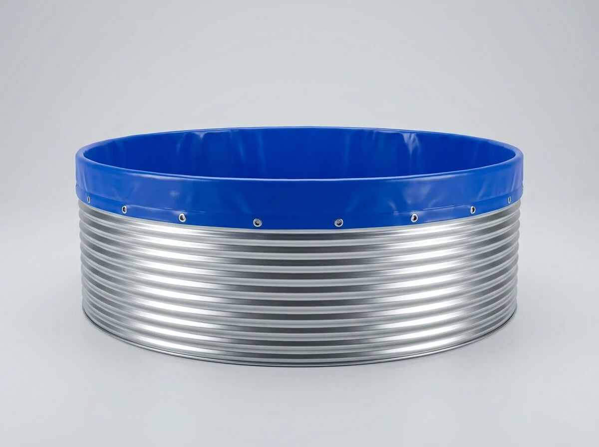 3D icon representing cost savings of galvanized tanks vs concrete.