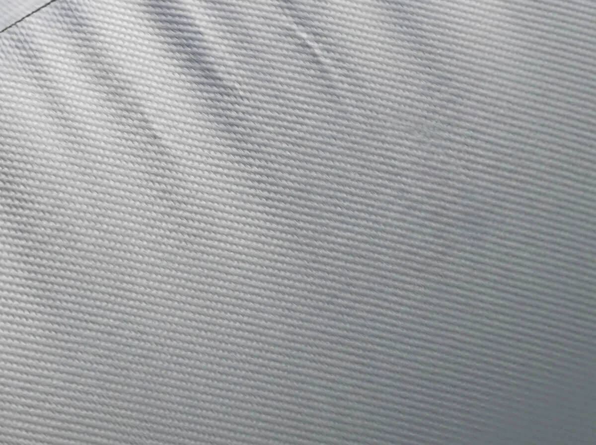 900gsm grey PVC tarpaulin fabric texture close-up for water tanks