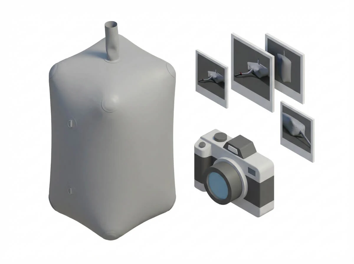 3D icon showing marketing photos and video support