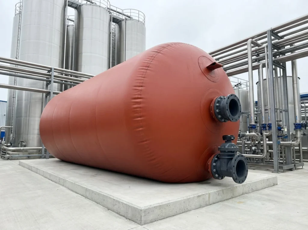 Industrial biogas balloon for food processing plant wastewater treatment