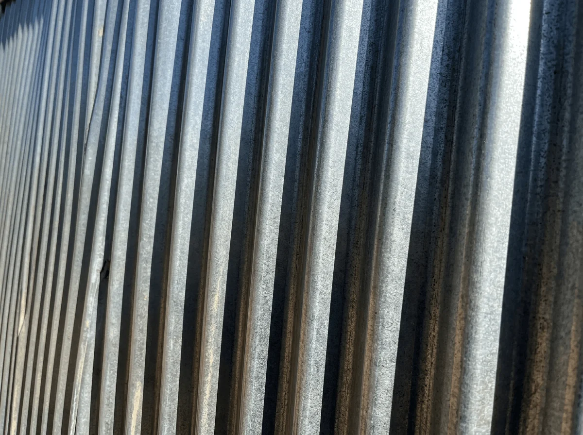 galvanized sheet metal texture close up