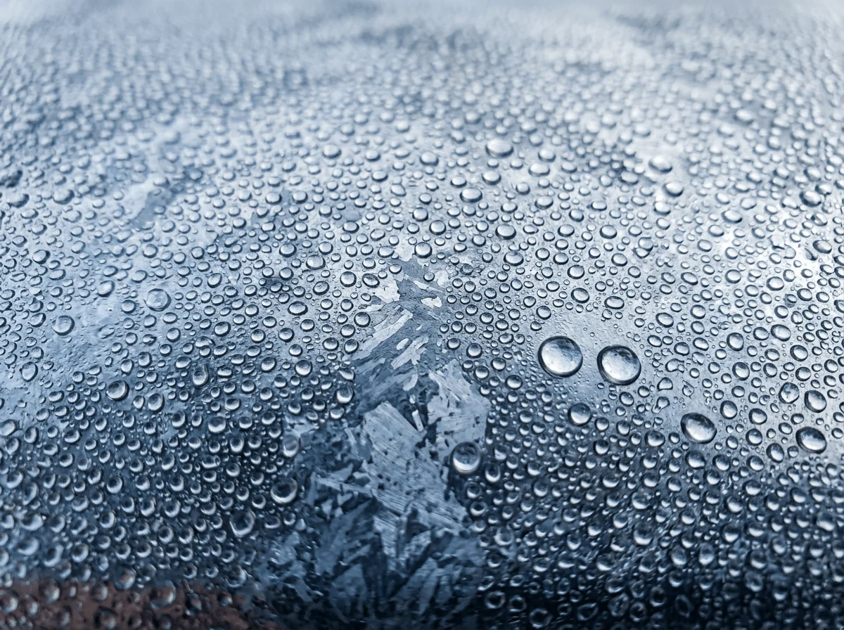 galvanized steel tube macro texture in humid environment