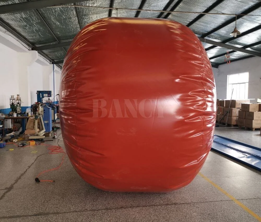 Cylindrical low pressure biogas buffer tank for industrial anaerobic digester systems.